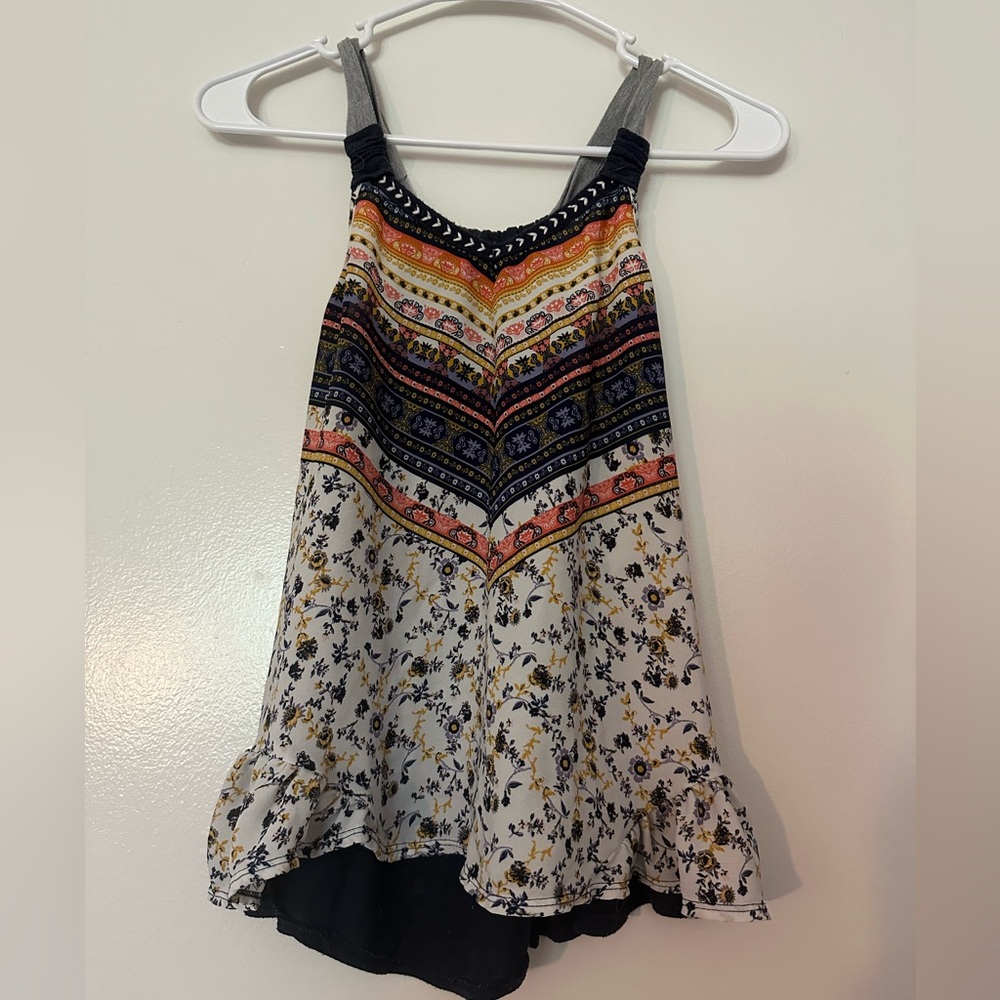 Rue21 sleeveless tank top - floral, multipatterned - size small
